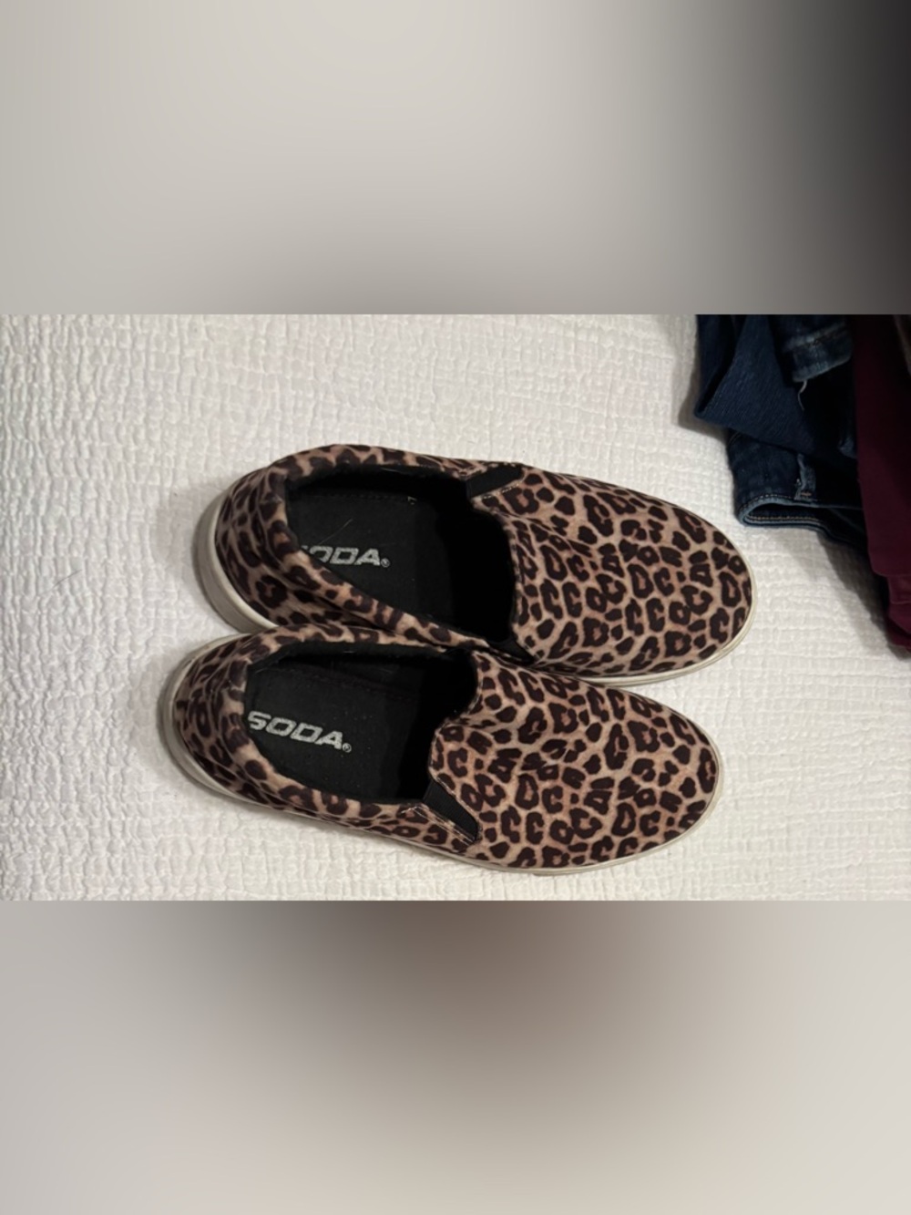 Soda Leopard-Print Slip-On Sneakers in Brown and Black